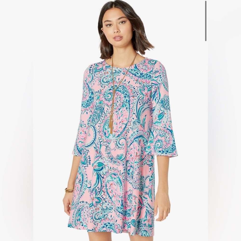 NWT Lilly Pulitzer Ophelia Dress in Pink Tropics Tint Tangerine Dream XXL